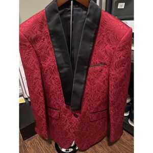 Men's Angelino Red And Black  Casual Prom | Tuxedo | Blazer 36